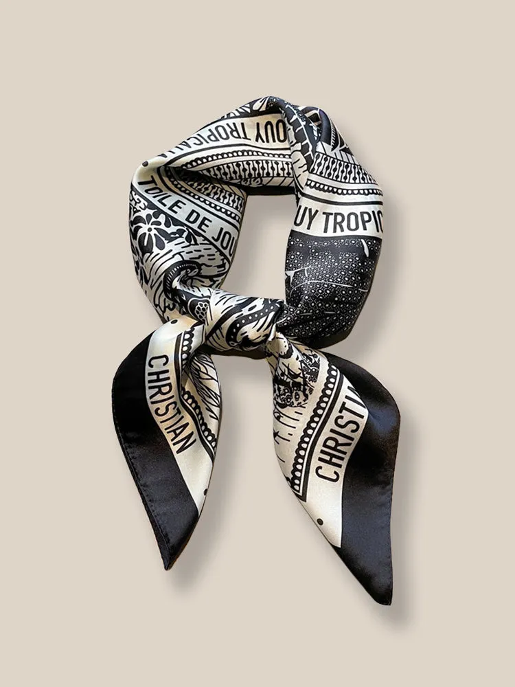 Stylish Printed Square Silk Scarf