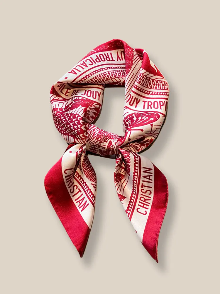 Stylish Printed Square Silk Scarf