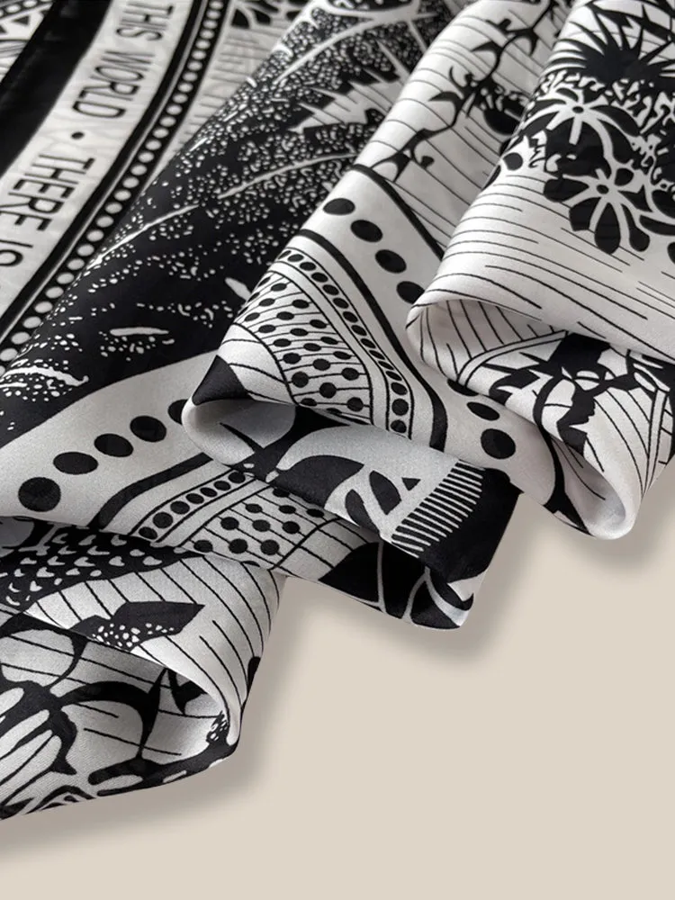Stylish Printed Square Silk Scarf