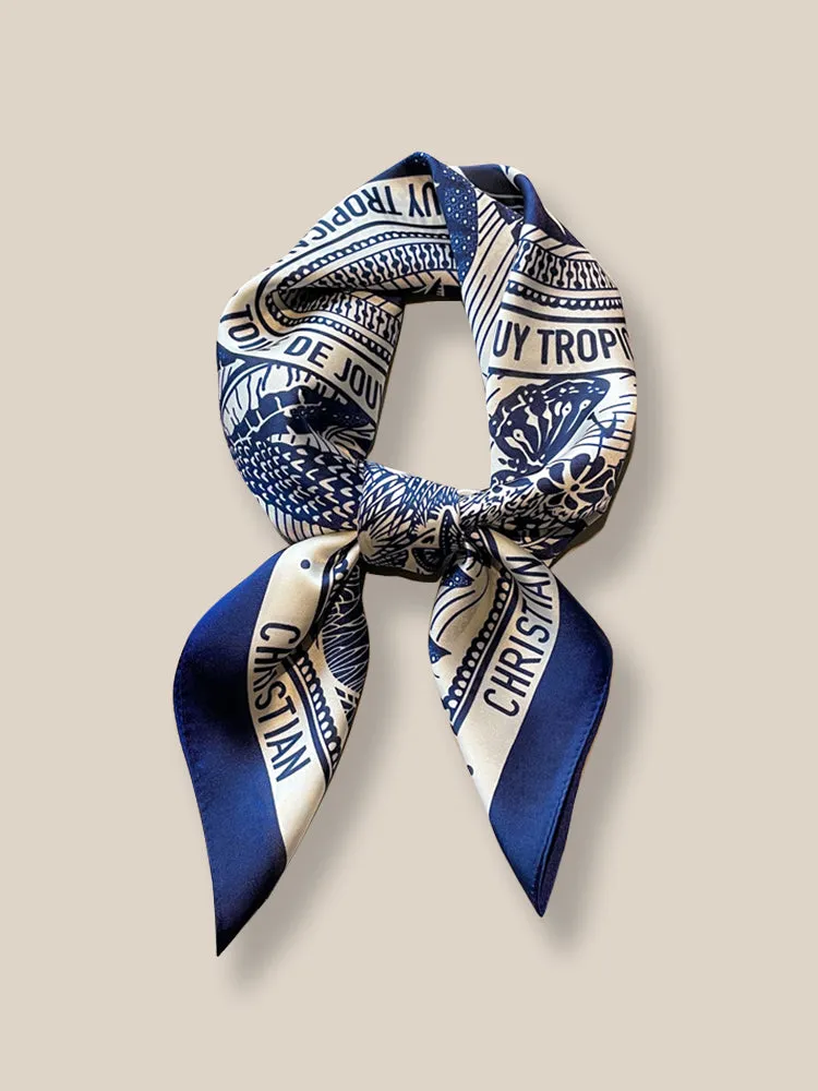 Stylish Printed Square Silk Scarf