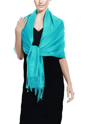 Surf Blue Pashmina Shawl Wrap Scarf