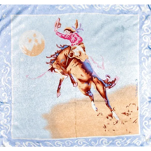 Teal Blake Cowgirl Silk Scarf