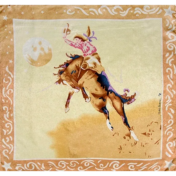 Teal Blake Cowgirl Silk Scarf