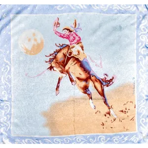 Teal Blake Cowgirl Silk Scarf