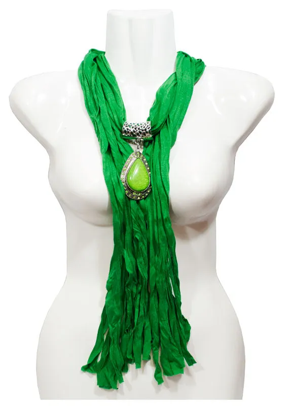 Teardrop Jade Pendant Jewelry Scarf Wholesale