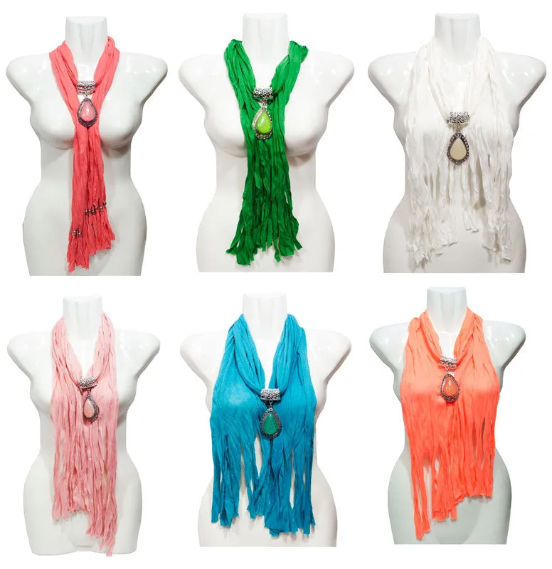 Teardrop Jade Pendant Jewelry Scarf Wholesale