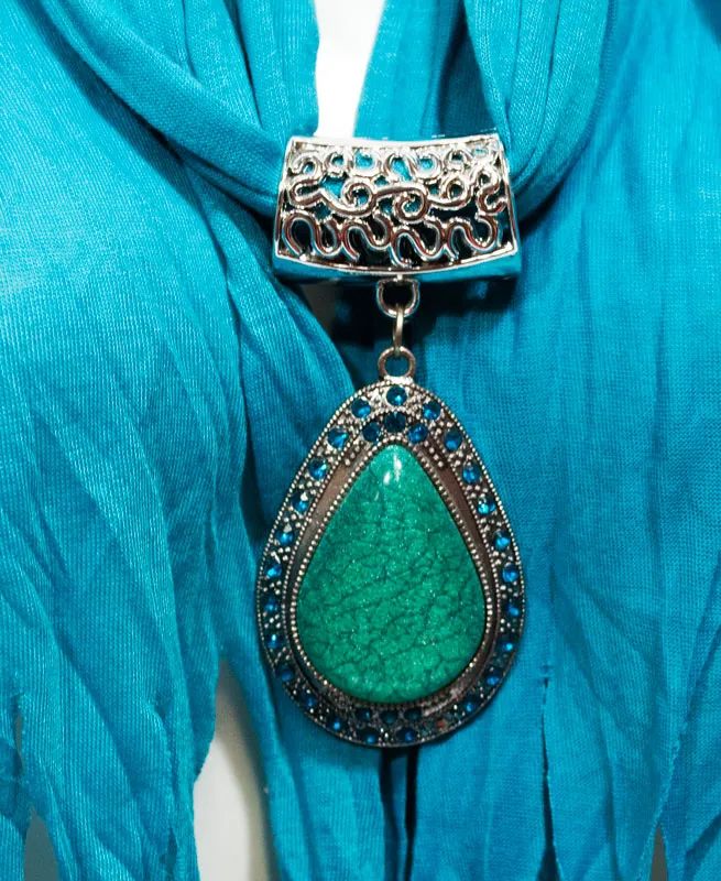 Teardrop Jade Pendant Jewelry Scarf Wholesale