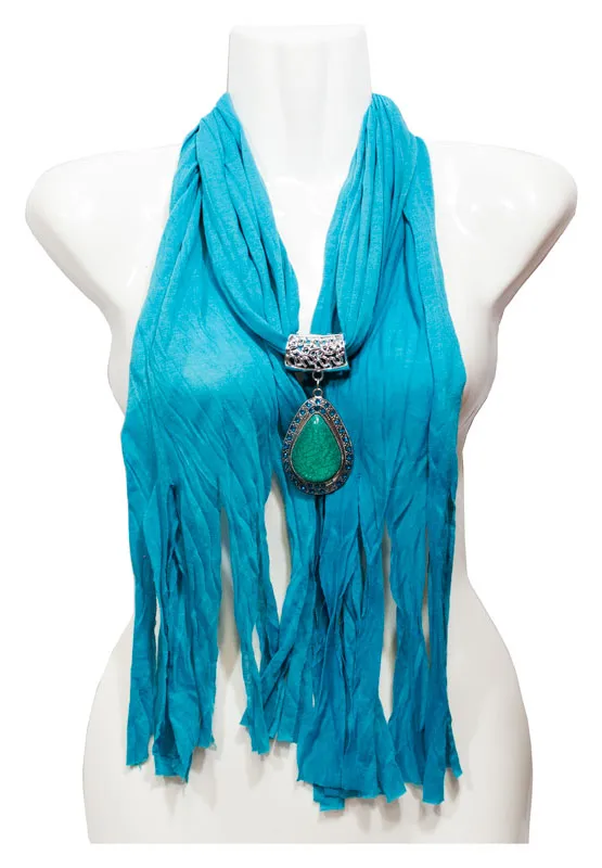 Teardrop Jade Pendant Jewelry Scarf Wholesale