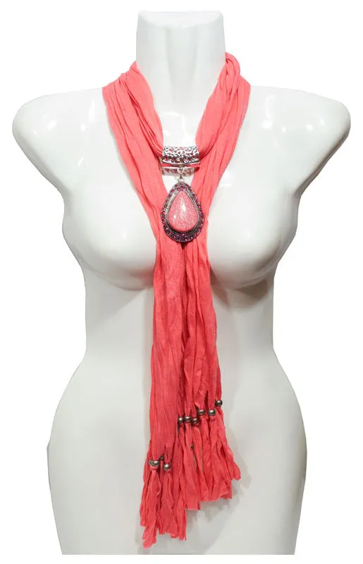 Teardrop Jade Pendant Jewelry Scarf Wholesale