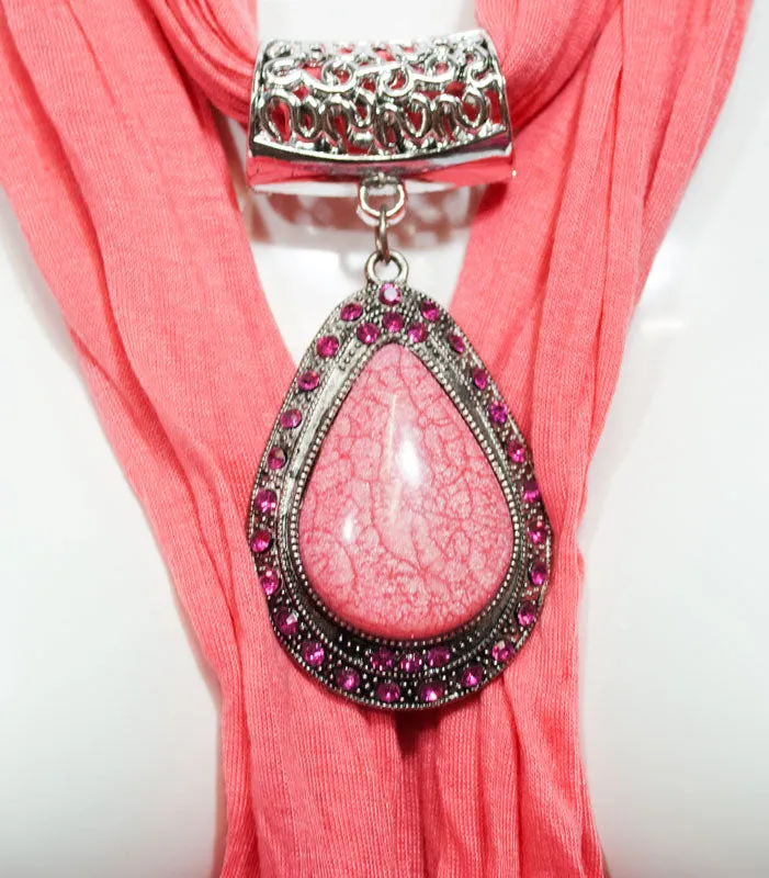 Teardrop Jade Pendant Jewelry Scarf Wholesale
