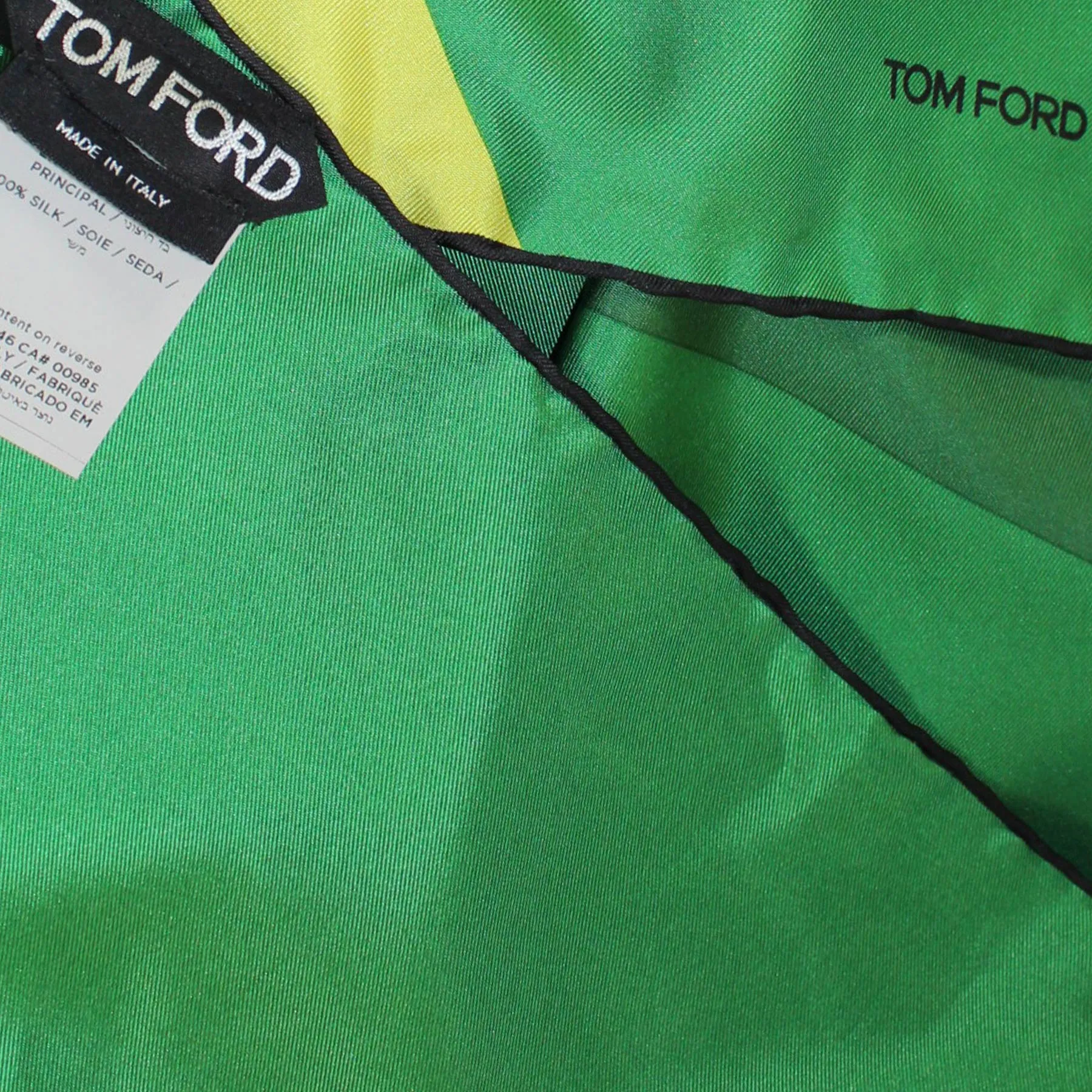 Tom Ford Silk Scarf Green Design - Large 36 Inch Square Foulard SALE