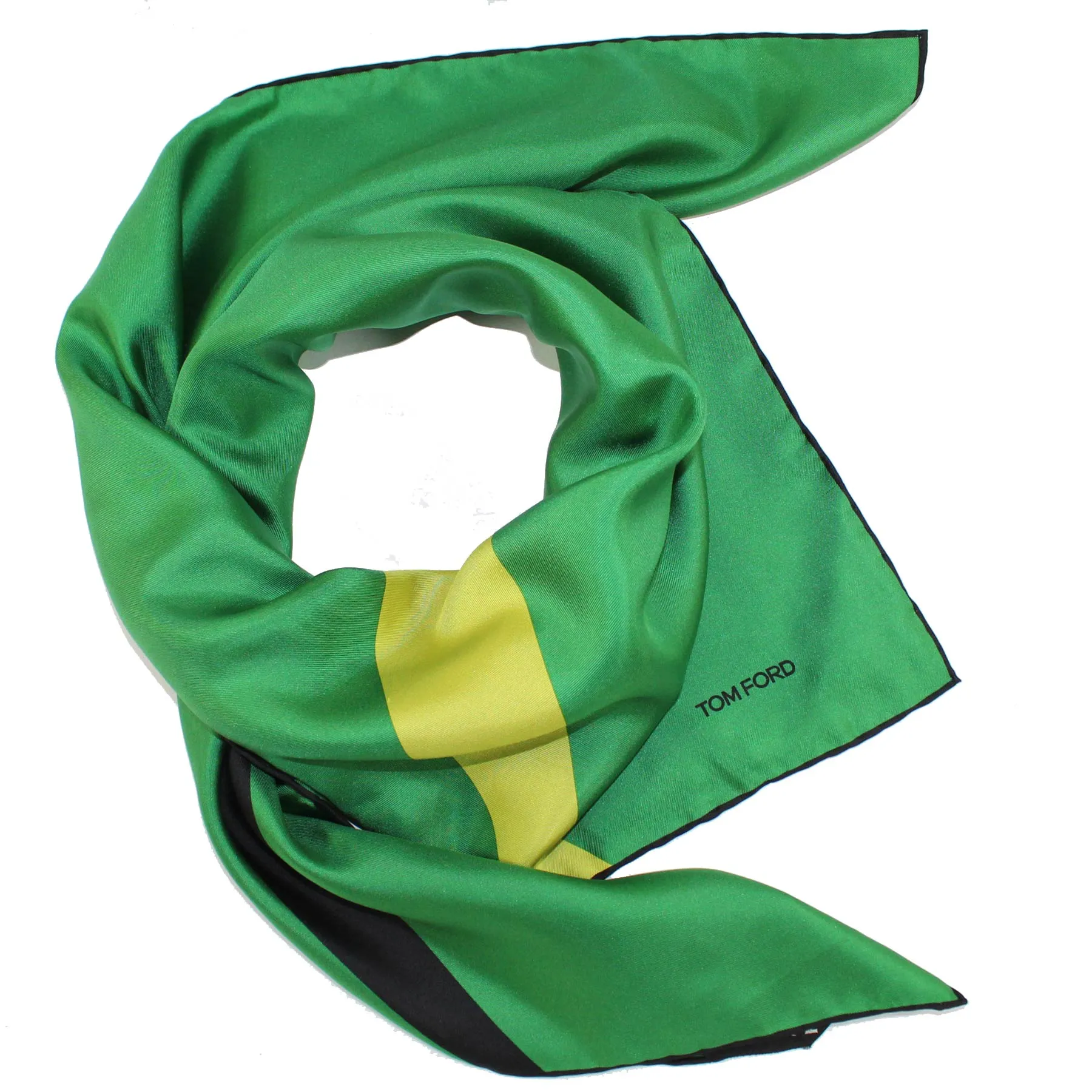 Tom Ford Silk Scarf Green Design - Large 36 Inch Square Foulard SALE