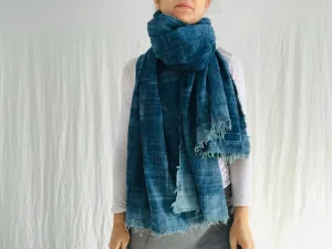 Vintage Indigo Mossi African Shawl Wrap.