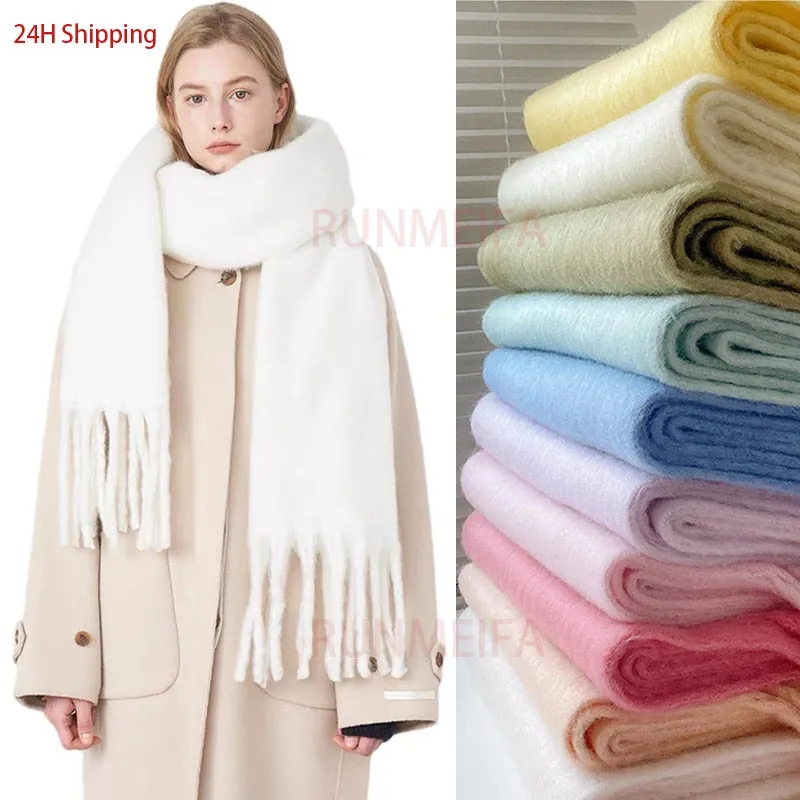 Wholesale Price Luxury Cashmere Blended Bright Colorful Women Blanket Scarf Winter