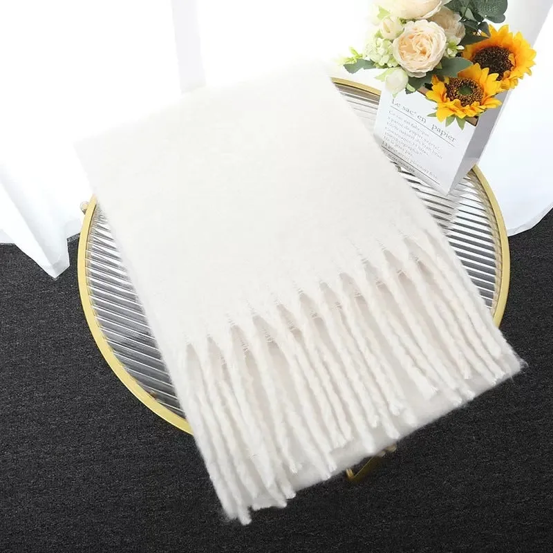 Wholesale Price Luxury Cashmere Blended Bright Colorful Women Blanket Scarf Winter