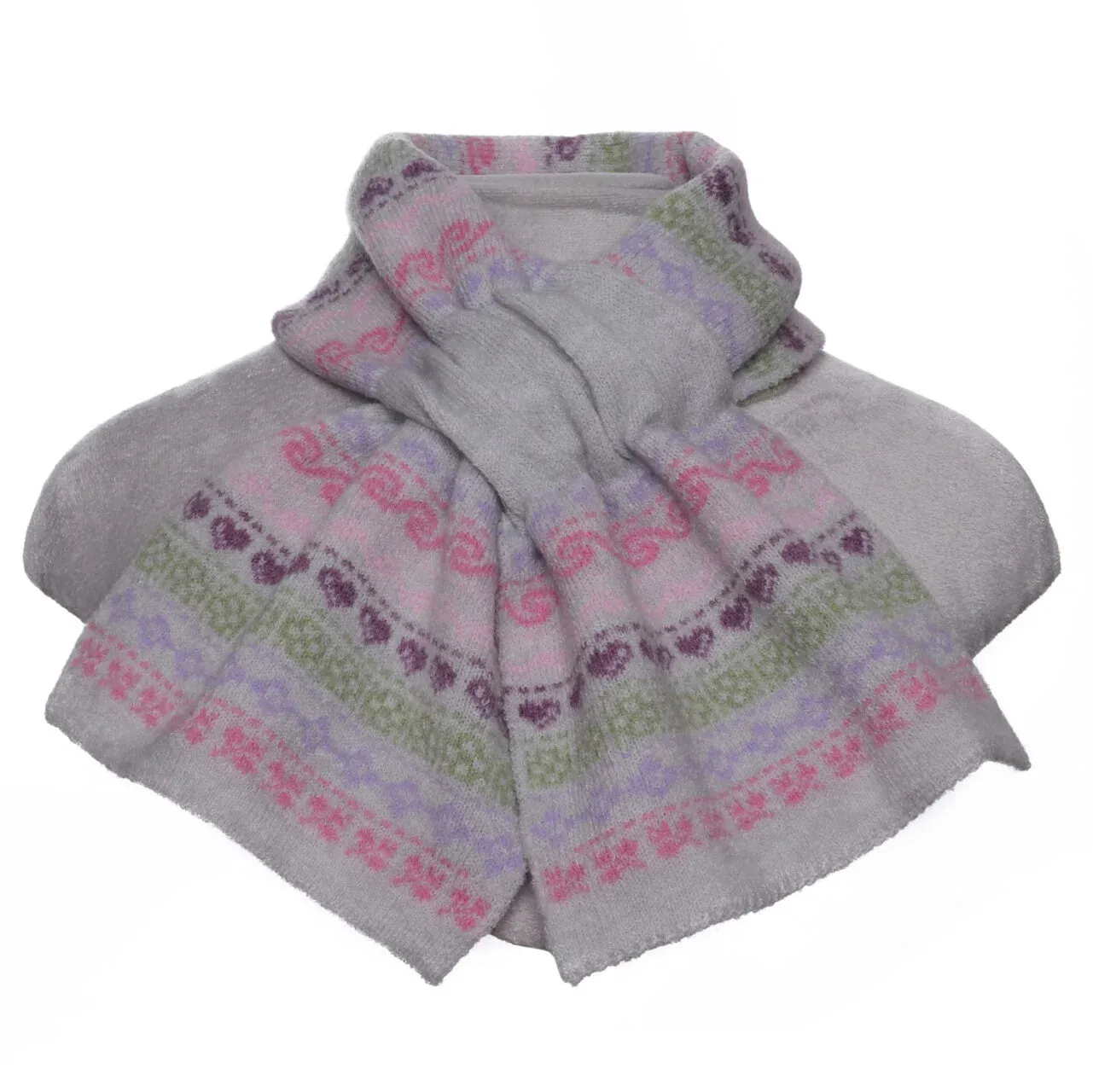 Winter Pull Through Scarf Nordic Pink