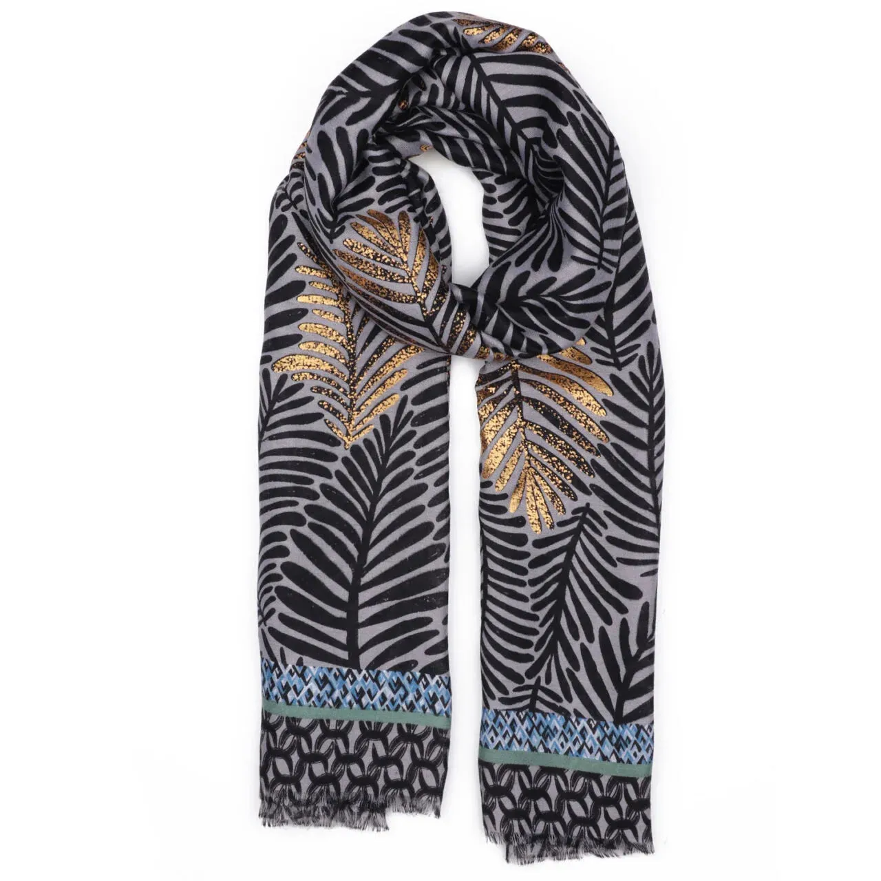 Winter Scarf Metallic Grey