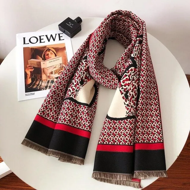 Winter Warm Women Imitation Cashmere Scarf Brand DesignTassel Scarves Cute Bear Shawl
