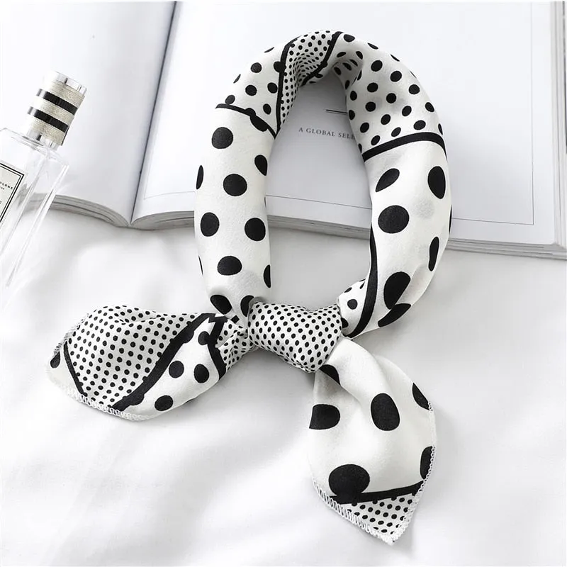 Women Small Satin Silk Scarf