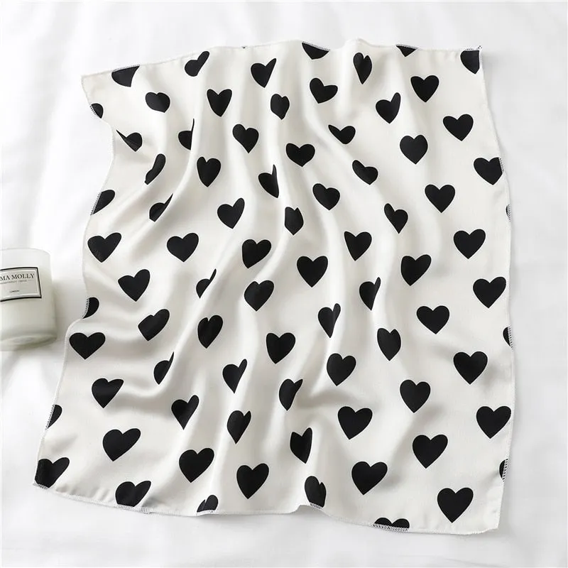 Women Small Satin Silk Scarf