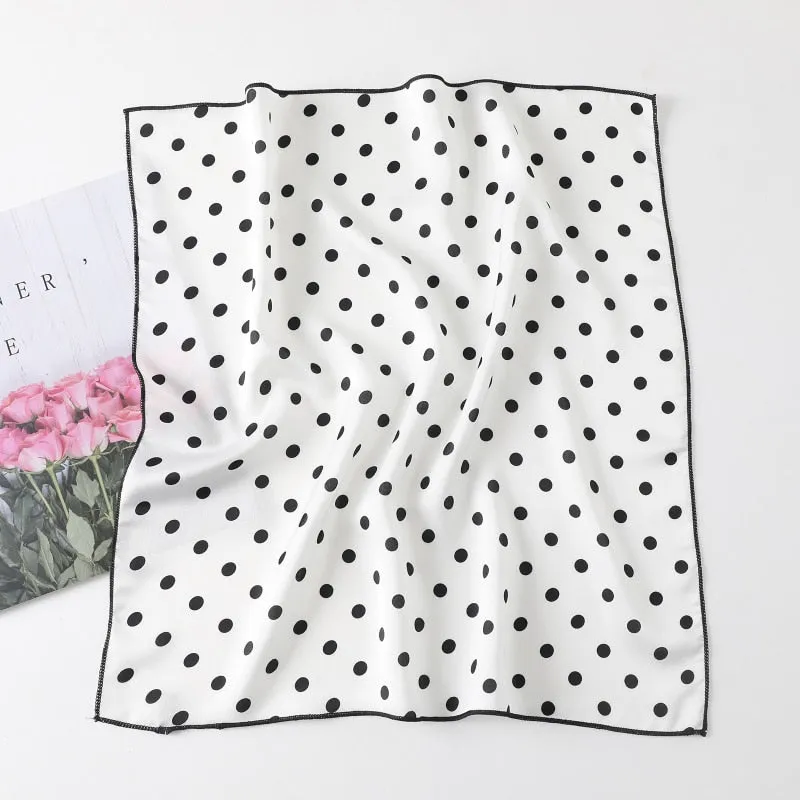 Women Small Satin Silk Scarf