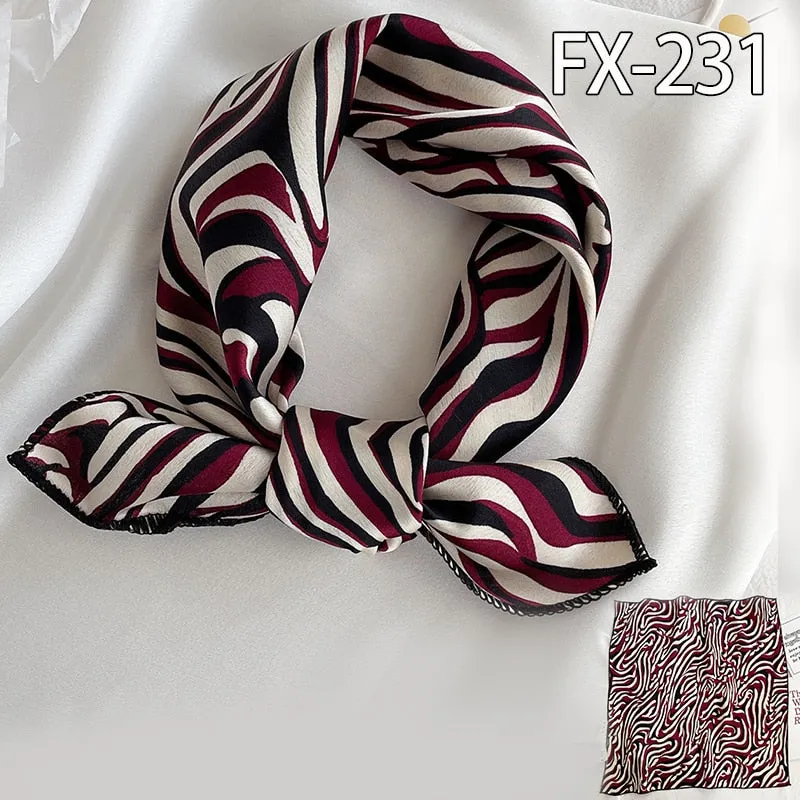 Women Small Satin Silk Scarf