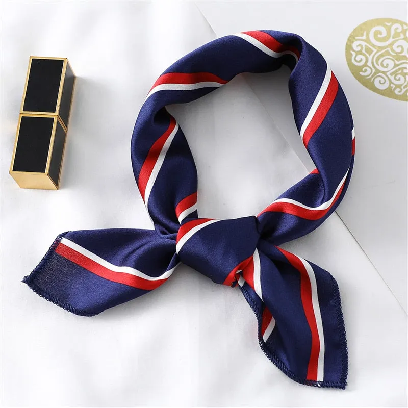 Women Small Satin Silk Scarf