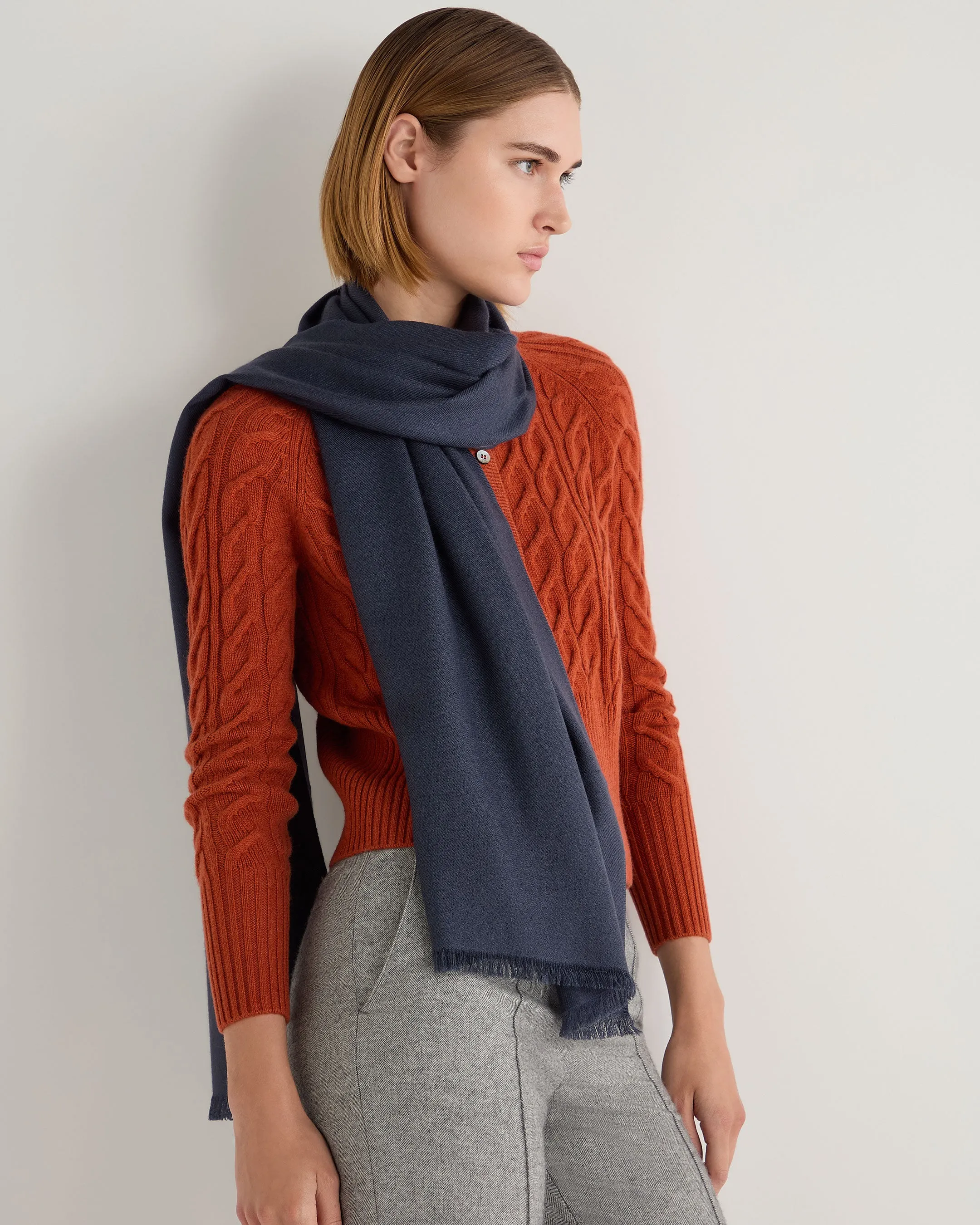 Women's Pashmina Cashmere Stole Caviar Blue