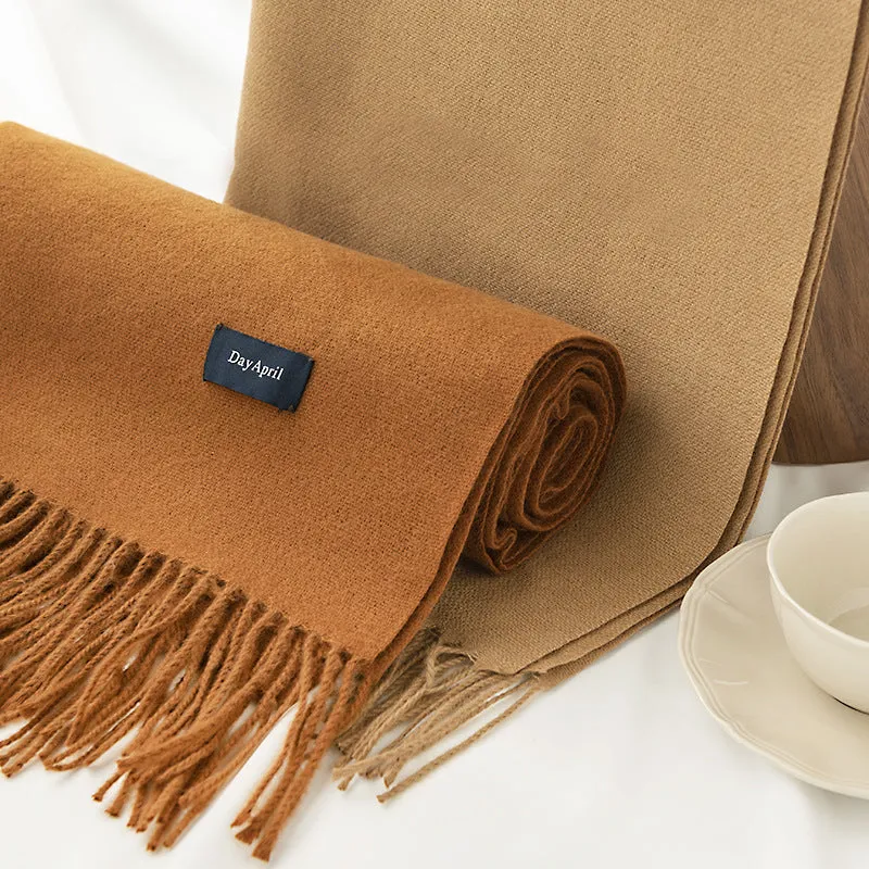 Womens Winter Scarf Solid Color Cashmere Feel Shawl Soft Warm Wraps