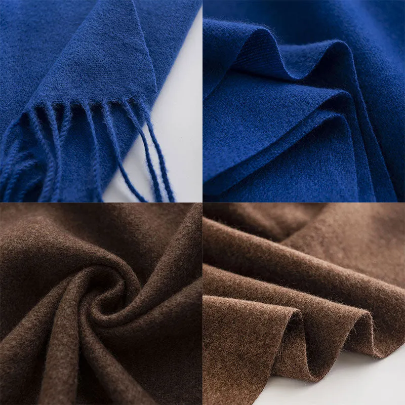Womens Winter Scarf Solid Color Cashmere Feel Shawl Soft Warm Wraps