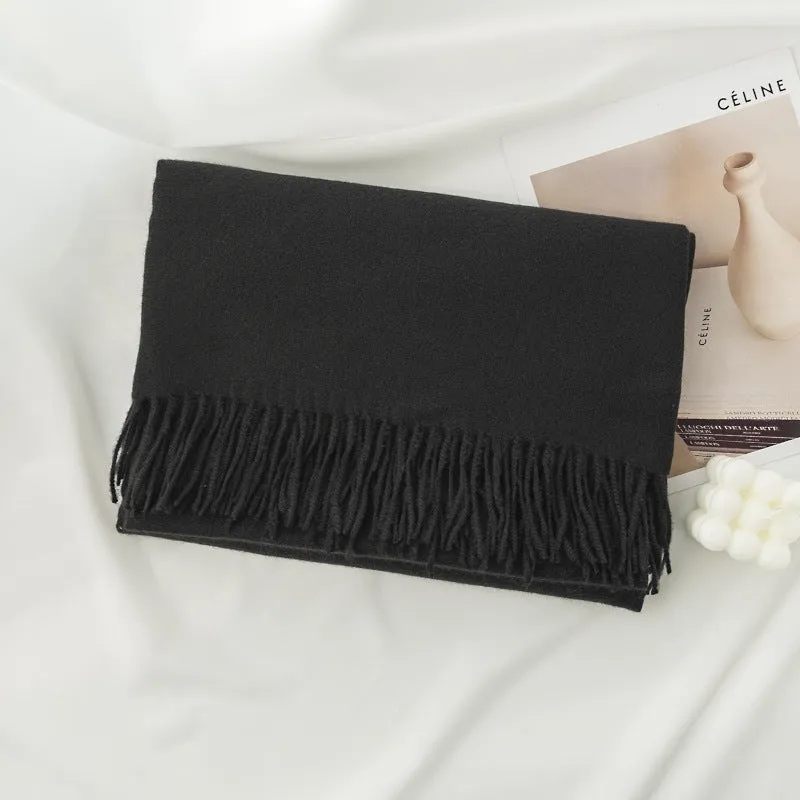 Womens Winter Scarf Solid Color Cashmere Feel Shawl Soft Warm Wraps