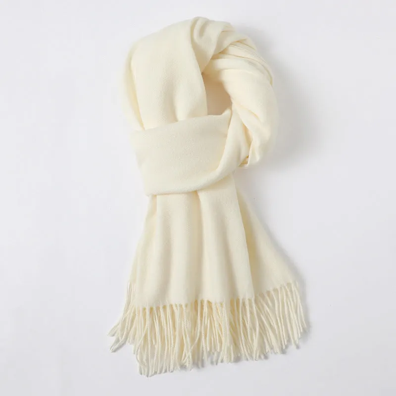 Womens Winter Scarf Solid Color Cashmere Feel Shawl Soft Warm Wraps
