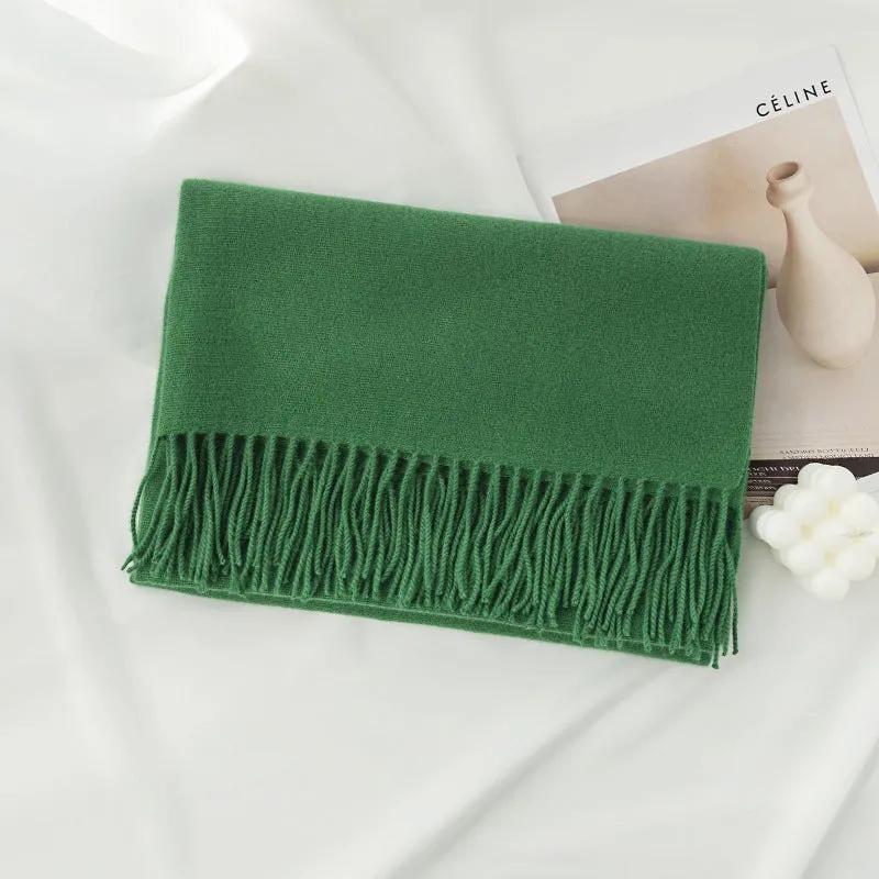 Womens Winter Scarf Solid Color Cashmere Feel Shawl Soft Warm Wraps