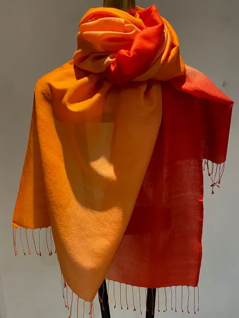 Wool Silk Blend Scarf -  Winter Sale 50% Off - At checkout use code Winter50%