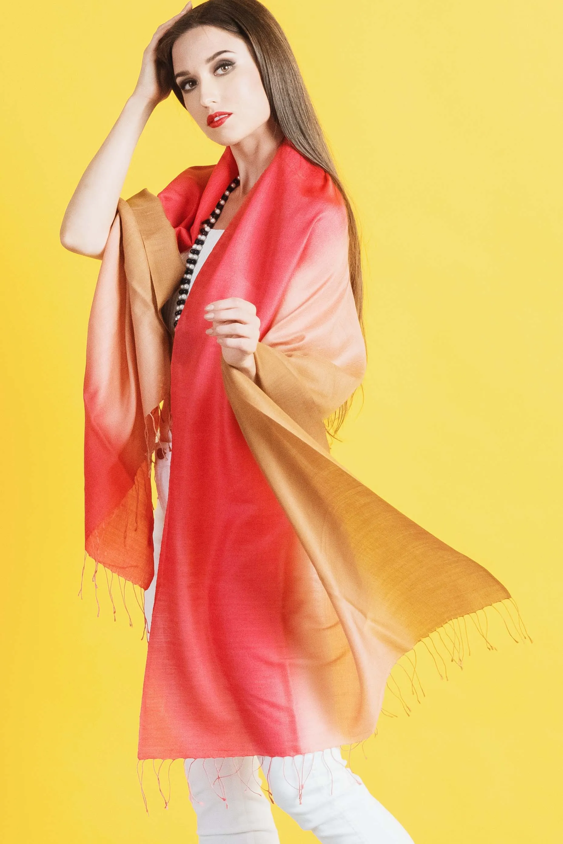 Wool Silk Blend Scarf -  Winter Sale 50% Off - At checkout use code Winter50%