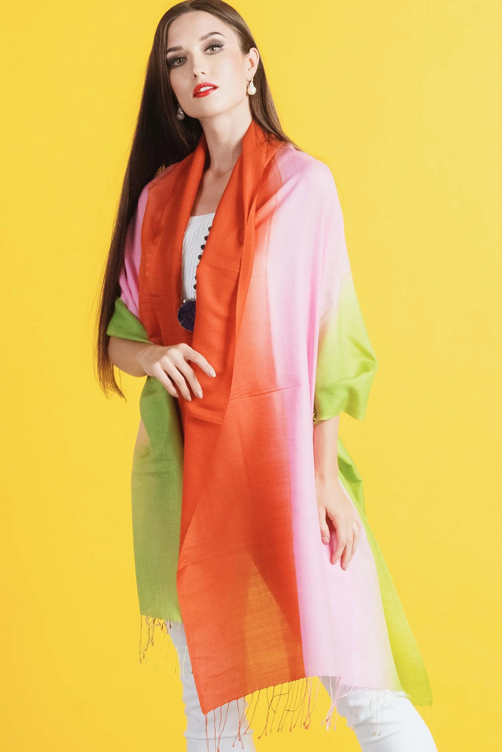 Wool Silk Blend Scarf -  Winter Sale 50% Off - At checkout use code Winter50%