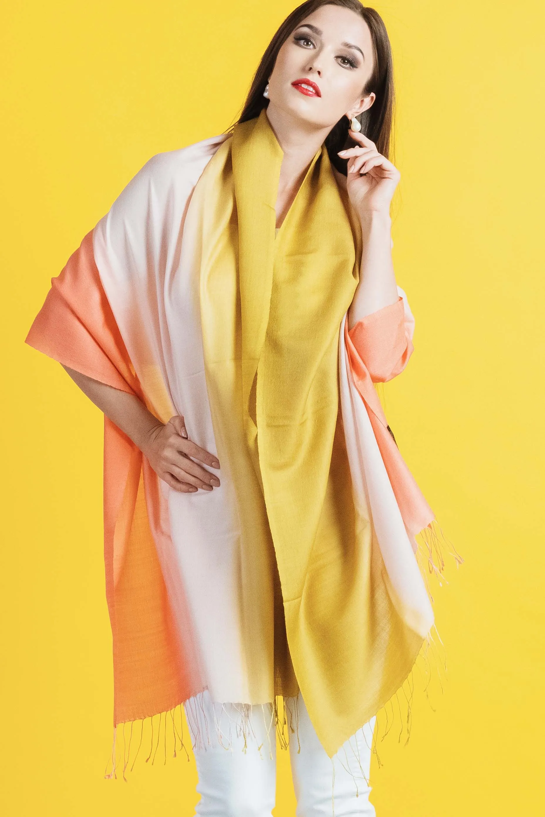 Wool Silk Blend Scarf -  Winter Sale 50% Off - At checkout use code Winter50%