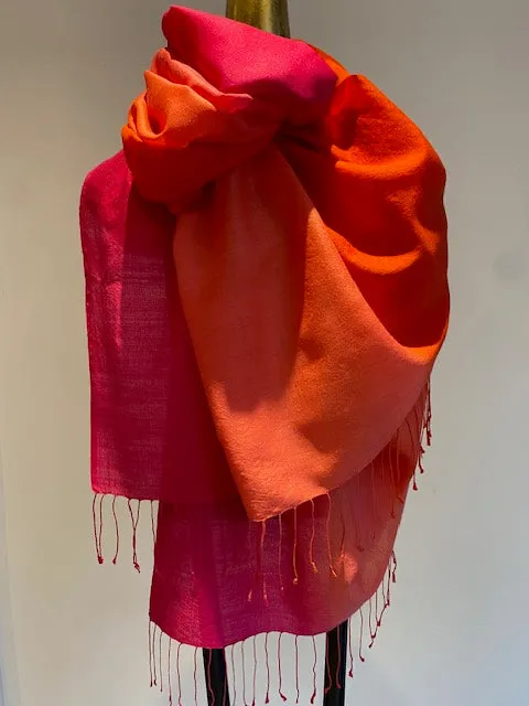 Wool Silk Blend Scarf -  Winter Sale 50% Off - At checkout use code Winter50%
