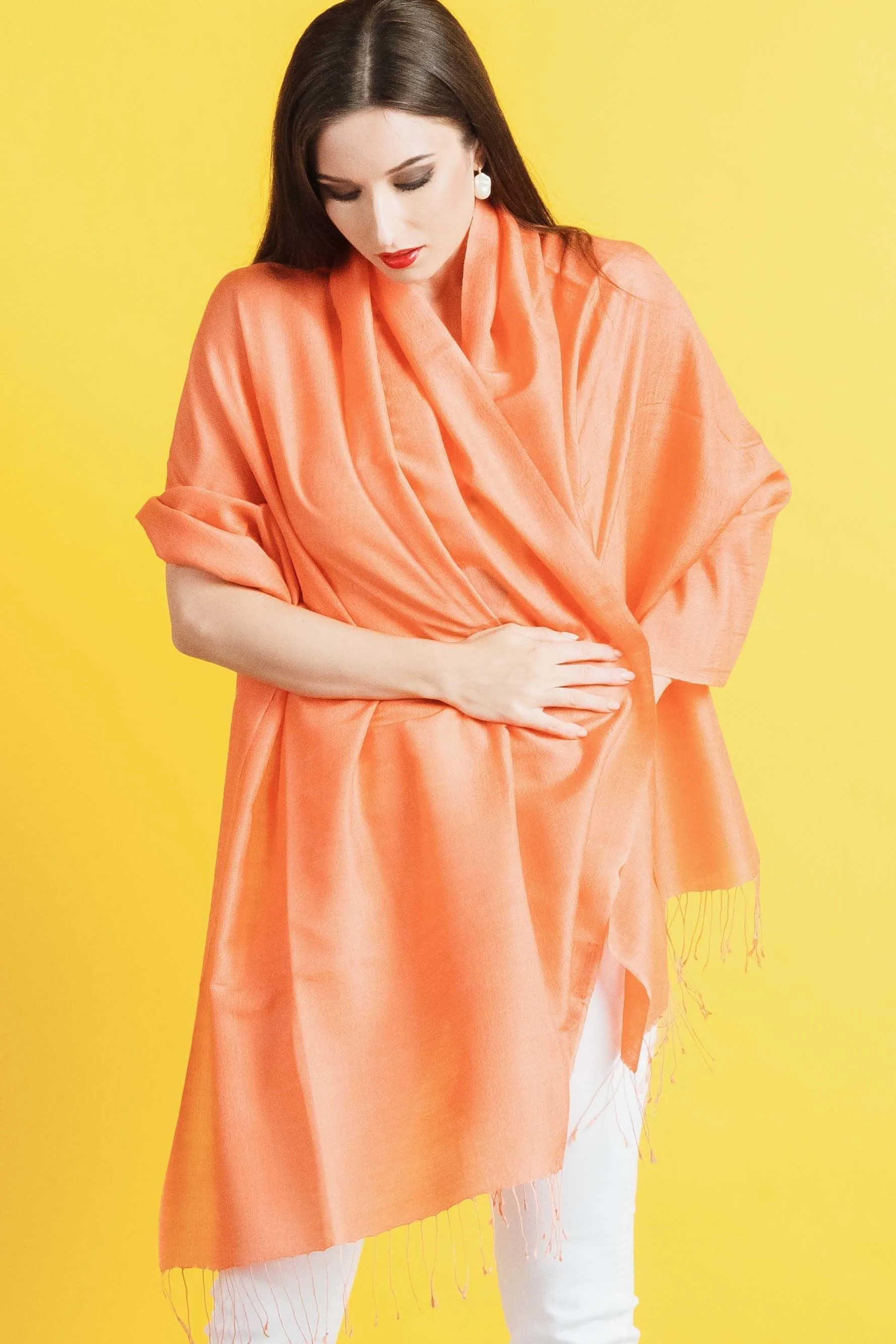 Wool Silk Blend Scarf -  Winter Sale 50% Off - At checkout use code Winter50%